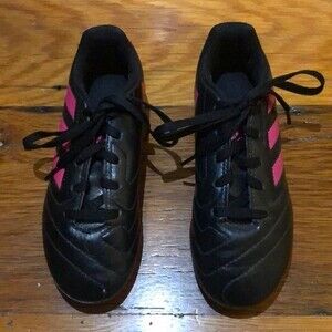 Adidas Boys Black and Pink Cleats Size 13K